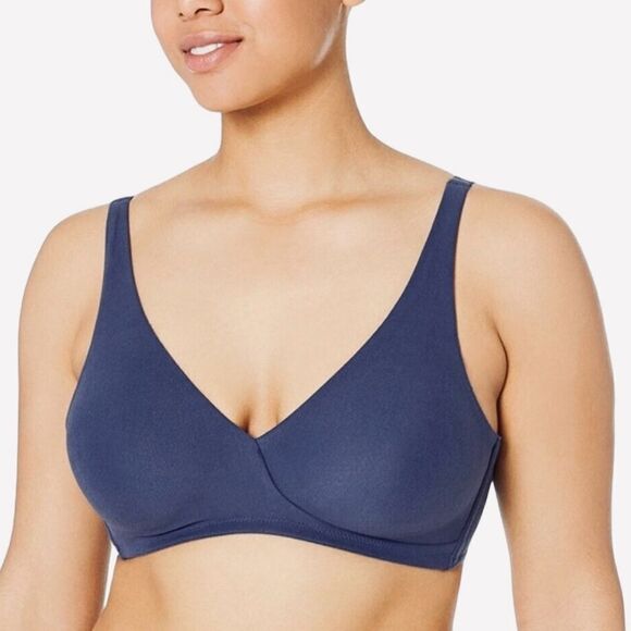 Wacoal Womens How Perfect Full Figure Wire Free Bra navy blue size 40DD - Picture 1 of 5